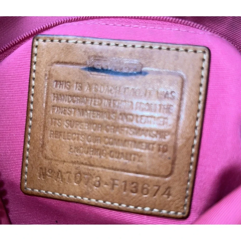 Coach Pink Beige Tan Signature Stripe Convertible Shoulder Bag